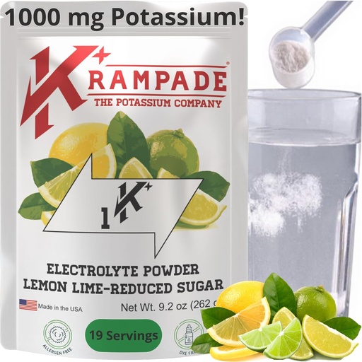 [BRSWGFI2AUPAODT6] Krampade 1Krs Potassium Powder Drink Mix | 1000 mg | Hydration and Cramp Prevention