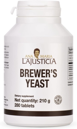 [BRSWYHARCEAQG3DH] Ana Maria Lajusticia- Levadura de BREWER - Fuente de Vitaminas, Salud del Corazón y Digestión Saludable - 70 Días Tratamiento Pack . Sugar Gratis &amp; Vegan Friendly.
