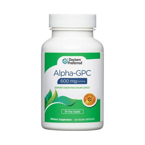 [BRSRAA3QAAMAOCL5] DOCTORS' PREFERRED Alpha GPC Supplement - Premium Formula. 600 MG/Serving, 60 Vegan Capsules, 30-Day Supply