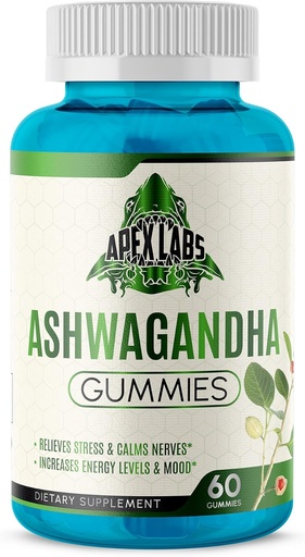 [BRSRAGLYO4PBA2DD] Ashwagandha Gummies - 60 Count - Mixed Berry, KSM-66, Vegan, Plant Based, Non-GMO, Gluteenivaba & želatiin Free Lax