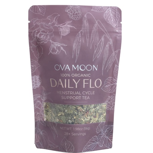 [BRSW2AAOPMMQEE3Z] Ova Moon PMS Tea: Natural Period Relief from Cramps, Bloating, and Menstrual Pain | Red Raspberry Leaf, Rose, Oat Straw, Nettle and Lemon Balm | 100% Organic Loose Leaf