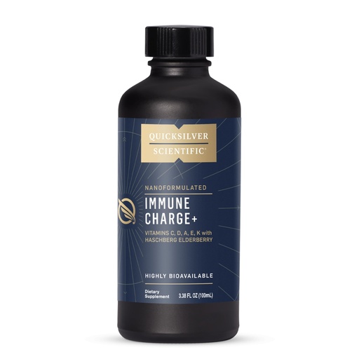 [BRSWYEIQAECROELF] Quicksilver Scientific Immune Charge+ - Elderberry with 10,000 IU Vitamin D3, 25,000 Vitamin A, C, E, K1 & K2 for Immune Health & Lung Support (100ml)