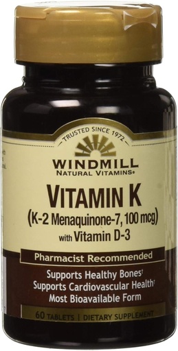 [BRSWEBINPMCQGETP] Vitamin K2 (MK7) with Vitamin D3 60 Tablets