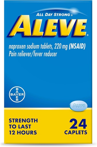 [BRSW22YRDEBGYEYZ] Aleve Pain Relief Naproxen Natriumkapsler-24 Tælling