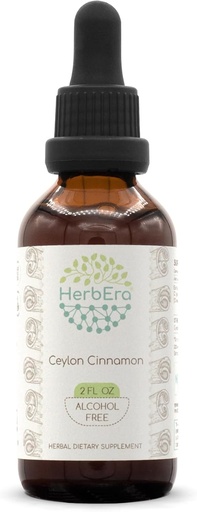 [BRSWGYYTDENAM3YY] Ceylon Cinnamon B60 Alcohol-Free Herbal Extract Tincture, Concentrated Liquid Drops Natural Cinnamon (Cinnamomum Verum) (2 fl oz)