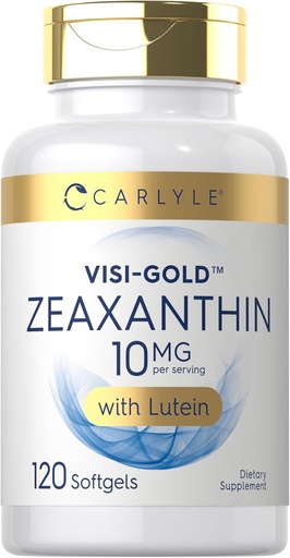 [BRSWGCQCCUBBQFDB] Carlyle Zeaxanthin 10mg | 120 Softgels | Supporto per la salute degli occhi con Lutein | Non OGM, Integratore senza glutine