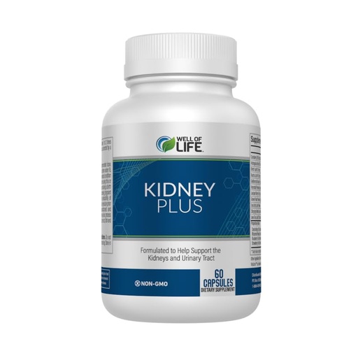 [BRSRAZLRCAPWM2Q2] Well of Life: Kidney Plus 600mg with Cranberry Extract, Astragalus Root, Java Tea-Leaf & antioxidants for Overall Well-Being, Helps Healthy Kidney Function & Urinary Tract Wellness, 60 Capsules