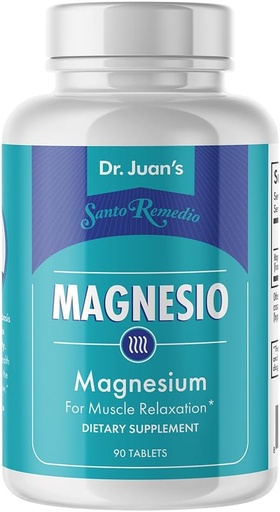 [BRSRMFQECUPWYA3G] Santo Remedio Magnesium, støtter muskelavslapning, kosttilskudd, magnesiumcitrat 300 mg, ingen kunstig flavors, ingen kunstige farger, 90 tabletter (90 serveringer)