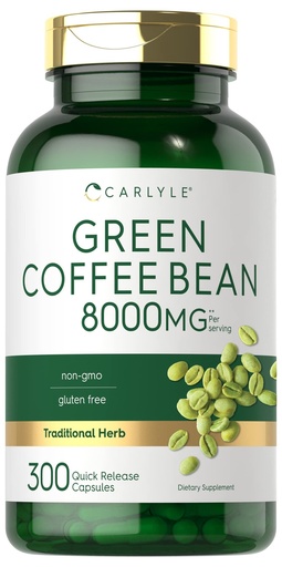 [BRSW2HABOQNBECTJ] Carlyle Green Coffee Bean Extract | 300 Capsules | Traditional Herb Supplement | Non-GMO and Gluten Free Formula