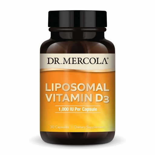 [BRSWGCYODICGMCTF] Dr. Mercola Liposomal Vitamin D3 - Supports Heart, Bone & Immune Health - 1,000 IU Per Serving - Non-GMO, Soy Free & Gluten Free - 30 Capsules (30 Servings)