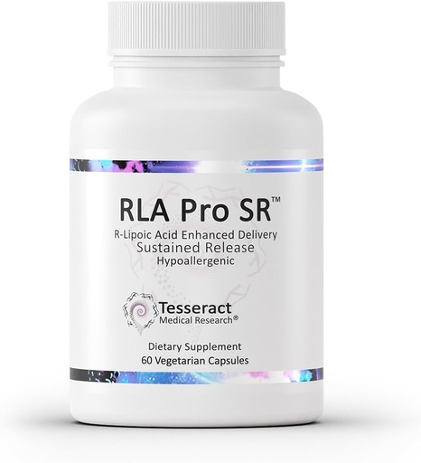 [BRSRAHYYPJ5WK33H] Tesseract RLA Pro SR, Lipoic Acid Supplement, 60 Capsules, Sustained-Release R-Lipoic Acid, Boosts Mitochondrial & Cellular Energy, Amino Acid Metabolism Support, Hypoallergenic