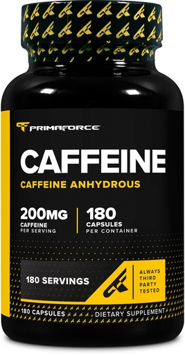 [BRSRM235CQOQ4ADL] Primaforce Caffeine Pills 200mg, 180 Capsules