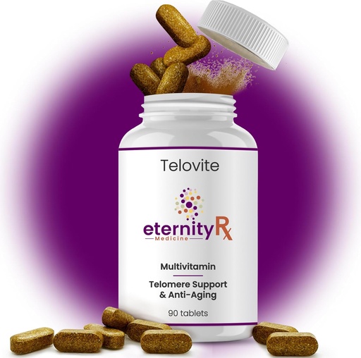 [BRSRAFL2BYPQ2AL4] Telovite Daily Multivitamin for Men & Women – Telomere & Cellular Health Support – High Potency Vitamins A, D, E, C, B-Complex, Zinc, Folate, Iron – 90 Tablets – Doctor Formulated