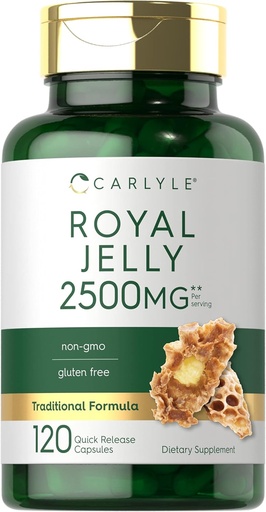 [BRSWYCY3DIFGA2T4] Carlyle Royal Jelly Capsule Manveen 2500mmg 120 Comte No-GMO i Guten Free Formula Ask
