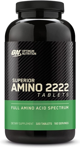 [BRSWIZTYBMCGYGTK] Optimum Nutrition Superior Amino 2222 טבליות, Complete Essential Amino Acids, EAAs, 320 Count