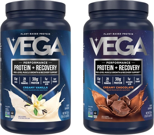 [BRSWYZIKOEIGKHI3] Vega Sport Premium Protein Powder Bundle, Chocolate + Vanilla, Plant Based Protein Powder Post Workout - Certified Vegan, Vegetarian, Keto- Friendly, Gluten Free, Dairy Free, BCAA Amino Acids
