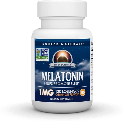[BRSWIYTYO4HGOC3U] Source Naturals Sleep Science Melatonin 1 mg, 100 Orange Flavored Lozenges