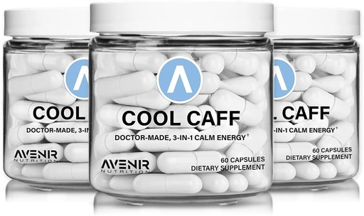 [BRSROHQQCMDRUH36] Avenir Nutrition Cool Caff Energy Supplements, L theanine and Caffeine - Energy Boost and Focus - Pre Workout for Women and Men, Coffee Alternative 60 Capsules (3)