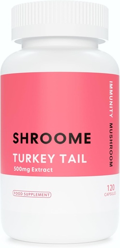 [BRSROGQPBYHGY3LJ] Turkey Tail Mushroom Capsules | 120 Capsules | Premium Beta Glucans | High Strength Extract | Mushroom Supplement | 100% Fruiting Bodies | No Additives | Vegan