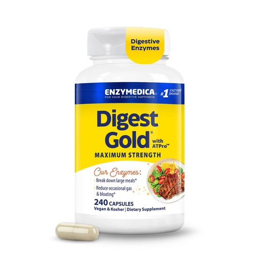 [BRSWIGQFDMMQAH3M] Enzymedica, Digest Gold + ATPro, Maximum Strength Digestive Enzymes, 21 Capsules (FFP)