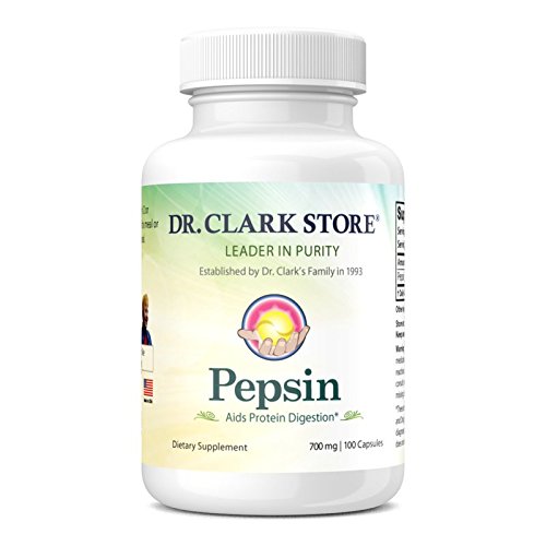 [BRSWK2QMCACQC3D6] Dr. Clark Pepsin Supplement, 700mg, 100 Gelatin Capsules