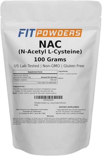[BRSRMCAFDEIBGA37] NAC Powder N-Acetyl L-Cysteine Powder Scoop Included (100 Gram)