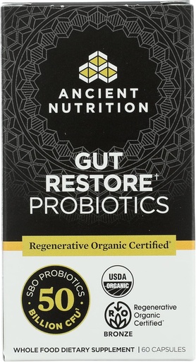 [BRSROCD6CN6A4AYZ] Nutriţie antică Organic Gut Restore Probiotice 50B, 60 Ct
