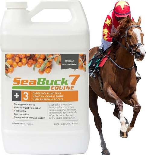 [BRSWIZT3B57B2A36] SeaBuck 7 Equine Supplement for Horses with Sea Buckthorn to Improve Horse Health (3-6 Week Supply, 1 Gallon) – Supports Healthy Eating & Digestion, Increased Energy/Focus, & Shiny Coats for Horses
