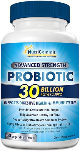[BRSWKEY5CQAWAHLU] 30 Billion Probiotics Supplement | 10 Rare Scientifically Validated Strains of Bacillus subtilis & Bacillus coagulans prebiotic Support Optimal Immune & Digestive Health (1 Daily)