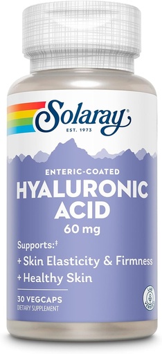 [BRSWIYQAO4GRUFL4] SOLARAY Hyaluronic Acid Triple Strength - Skin Elasticity and Firmness Support - Plus Vitamin C - Lab Verified, 60 Day Money-Back Guarantee, 30 Servings, 30 VegCaps
