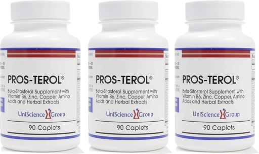 [BRSWIZQTAQDWKHD2] Pros-TEROL (3 pudelikomplekti), eesnäärme leevendamine 900 mg taimsete steroolidega kõrvitsaseemnetega, nõeluv nõgesjuur, ingveri juur, lagritsa juur ekstraktid 90 kapslit
