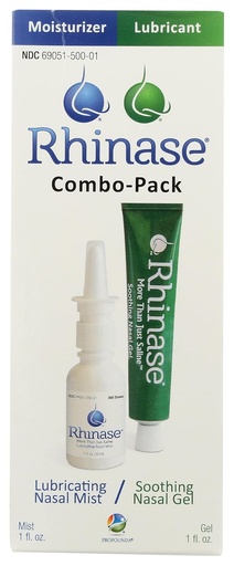 [BRSWKHAIBECWIAL4] Rhinase Nasal Care Combo Pack - Nasal Gel (1 oz) " Saline Spray (1 oz) for Dryness, Allergy Relief " Nosebleed Prevention, Aloe-Free " pH Balanced