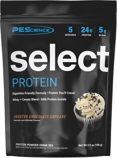 [BRSWGFAOA4FGGG32] PEScience Välj Proteinpulver, Whey och Casein Blend, Clean Protein Powder för kvinnor och män, Låg Kalori, Låg Carb, Keto Friendly, Gluten Free - Frosted Chocolate Cupcake - 5 portioner
