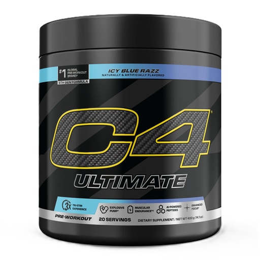 [BRSWYYYTB4FRUYL7] C4 Ultimate Pre Workout Powder ICY Blue Razz - Sugar Free Preworkout Energy Supplement for Men & Women - 300mg Caffeine + 3.2g Beta Alanine + 2 Patented Creatines - 20 Servings