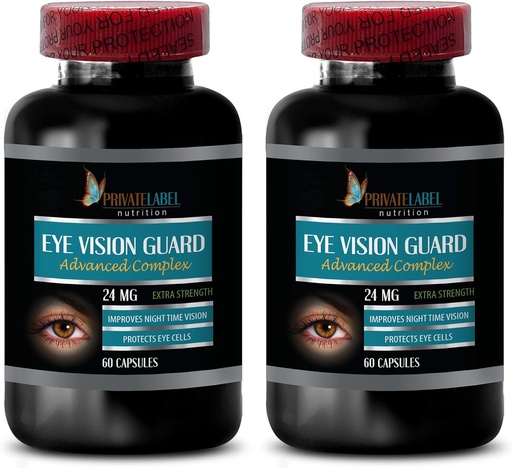 [BRSWGAQ7O4NROYDA] Silmät Lisäravinteet Lutein - Eye Vision Guard 24 MG - Advanced Eye Complex - Lutein silmät, Vision Support Complex, A-vitamiini, Grape Seed Extract, Vision Pillerit silmät yli 50, 2 pullot 120 kapselia