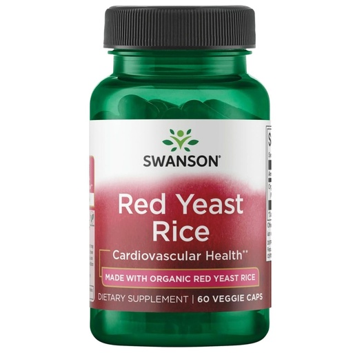 [BRSWGEL4PICWCCLJ] Swanson Made with Organic Traditional Red Yeast Rice 600 Milligrams 60 Veg Capsules