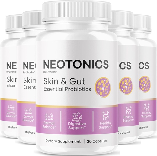 [BRSROCQKOVYRSCDF] (5 Pack) Neotonics Capsules - Offizielle Neotonics Skin & Gut Essential Probiotics, Advanced Formula Neotonics Skin and Gut Organic, All Natural Supplement Neotonics Review, 150 Kapseln für 5 Monate