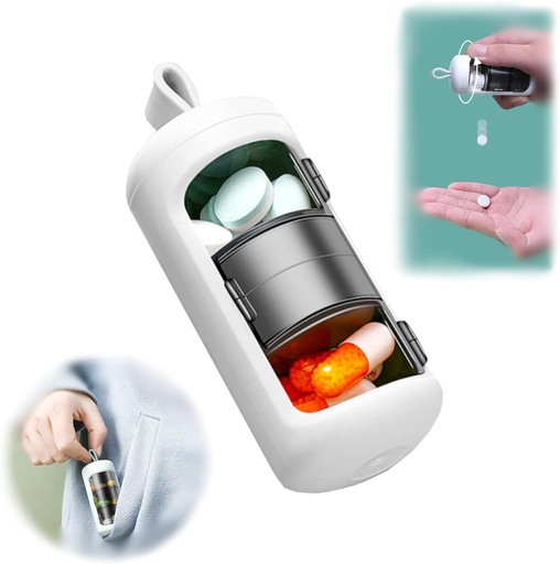 [BRSROHYNPMDRQE3K] Daily Pill i pojemnik na witaminy, Portable Pill Box, Travel Pill Organizator, Daily Pill Case Holder do medykacji, Suplementy, Małe lekarstwo Box Prefect jako prezent, do biura, Trip, siłownia