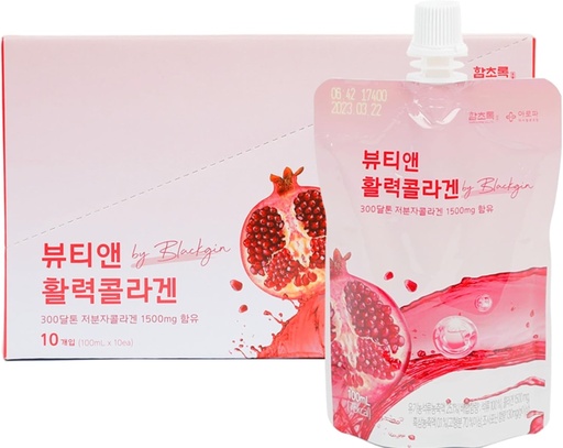 [BRSRO2YOCF7Q2HY6] 石榴科拉根(100mlx10pouch) 液态K-Beauty 1500mg科拉根/Ginseng/用于皮肤,毛发和钉形.