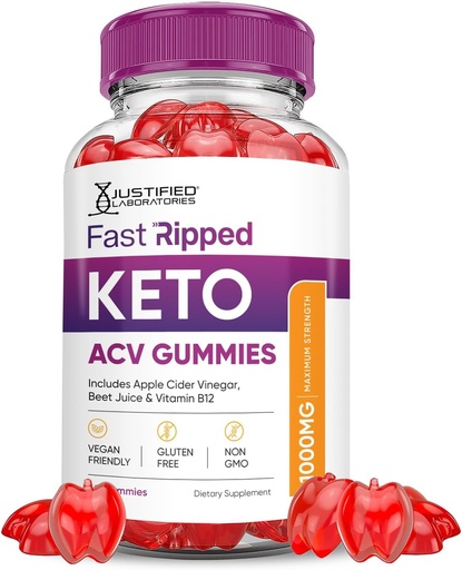 [BRSRAYL5OEAWOYLD] Justified Laboratories Fast Ripped Keto ACV Gummies Advanced Formula 1000MG Fast Ripped Keto Gummies Apple Cider Vinegar Geformuleerd met Granaatappel Beet Juice Powder B12 Vegan Non GMO 60 Gummys