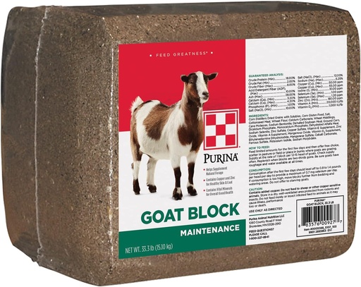 [BRSWGAYPDJYQAELA] Purina | Goat Mineral Supplement Block for All Types and Lifestages | 33 Pound (33 lb.) Block
