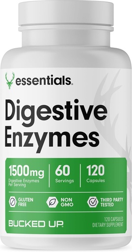 [BRSROHAYOUHQICIV] Enzima digestiotsuak (1500 mg), ezinbestekoak (60 zerbitzari, 120 kapsula)