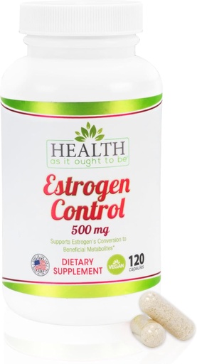 [BRSRAZT6DJYQ2ELB] Health As It Ought To Be Estrogen Control Supplement | Physician Formulated Blend for Optimal Estrogen Metabolism | 120 Capsules