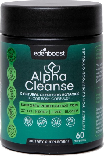 [BRSW2ZD2CN7QIEYV] EdenBoost AlphaCleanse  Advanced Advanced 12-in-1 Liver Health & Detox Support | Organic Superfoods Blend med Melke Thistle, Spirulina, Ginger & Turmeric for Liver Protection & Digestive Health