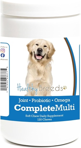 [BRSWYGQ7BMMG2DYU] Healthy Breeds Golden Retriever All in One Multivitamin Soft Chew 120 Count