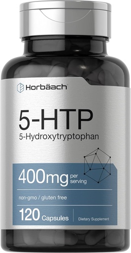 [BRSWGHD6CMCAGHIY] Horbäach 5HTP 400mg kapsułki 124; 120 Hrabia 124; Dodatkowy suplement siły 124; Non-GMO, Gluten Free 124; 5 Hydroksytryptofan