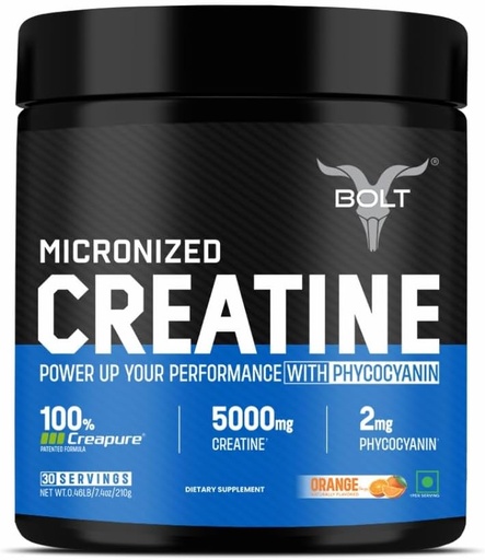 [BRSROHYPBMIRG2TJ] German Made Creapure® Creatine Monohydrate | Pre & Post Workout |Supports Muscle Recovery, Endurance & Improved Athletic Performance, 210gm,30 Servings | Orange Tangy