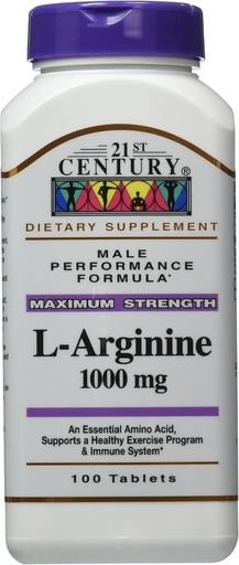 [BRSWIGQTO4JQK2TG] 21st Century L-Arginine 1000 Mg Tablets, 100-Count (Pack of 3)