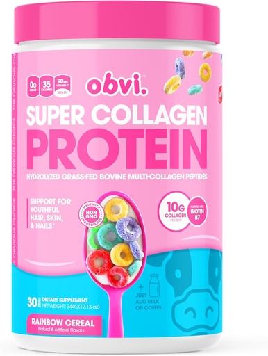 [BRSW2AANO55WYFLV] Obvi Super Collagen Protein - Rainbow Cereal