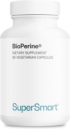 [BRSWIHQZBECRE3DU] SuperSmart Bioperine 30mg por día (95% Piperina) - Black Pepper Extract Supplement - Absorption Enhancer - Digestive Enzymes Support ← Non-GMO & Gluten Free - 90 Vegetarian Capsules
